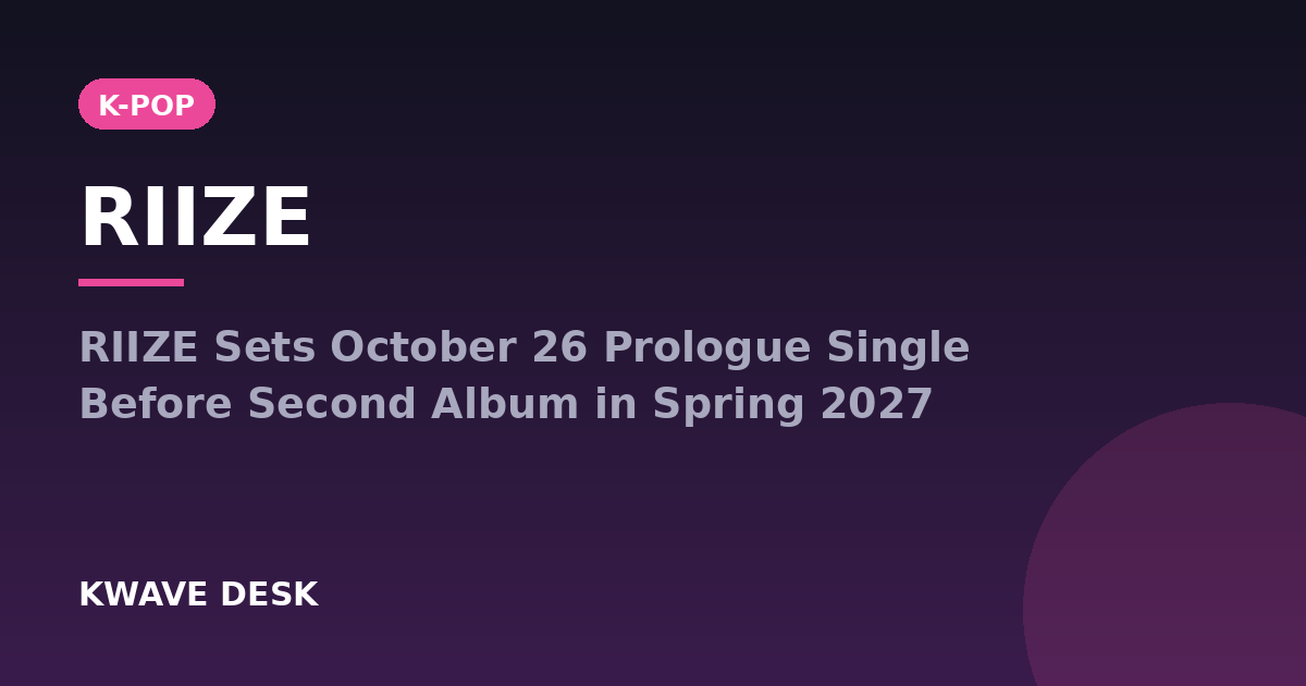 RIIZE - RIIZE Sets October 26 Prologue Single Before Second Album in Spring 2027