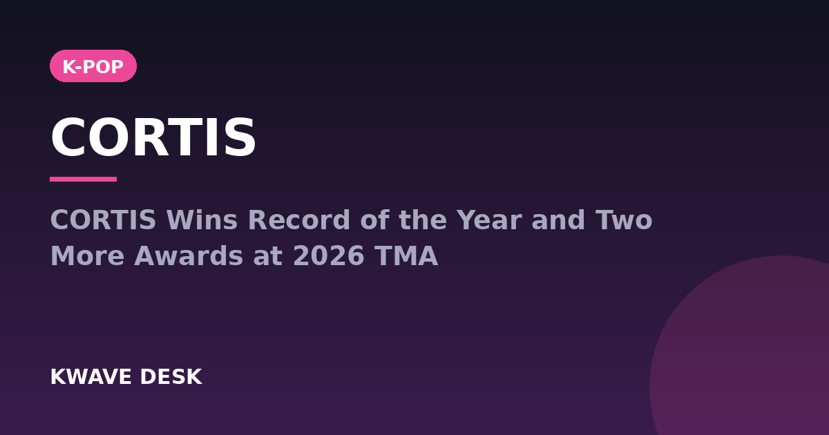 CORTIS - CORTIS Wins Record of the Year and Two More Awards at 2026 TMA