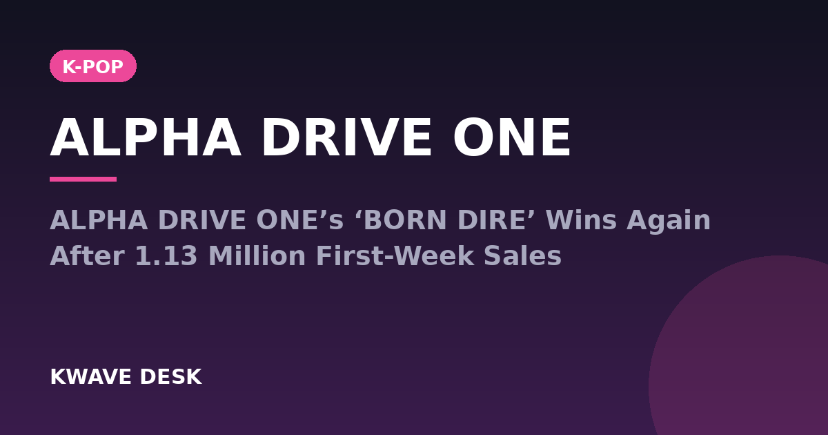 ALPHA DRIVE ONE - ALPHA DRIVE ONE’s ‘BORN DIRE’ Wins Again After 1.13 Million First-Week Sales