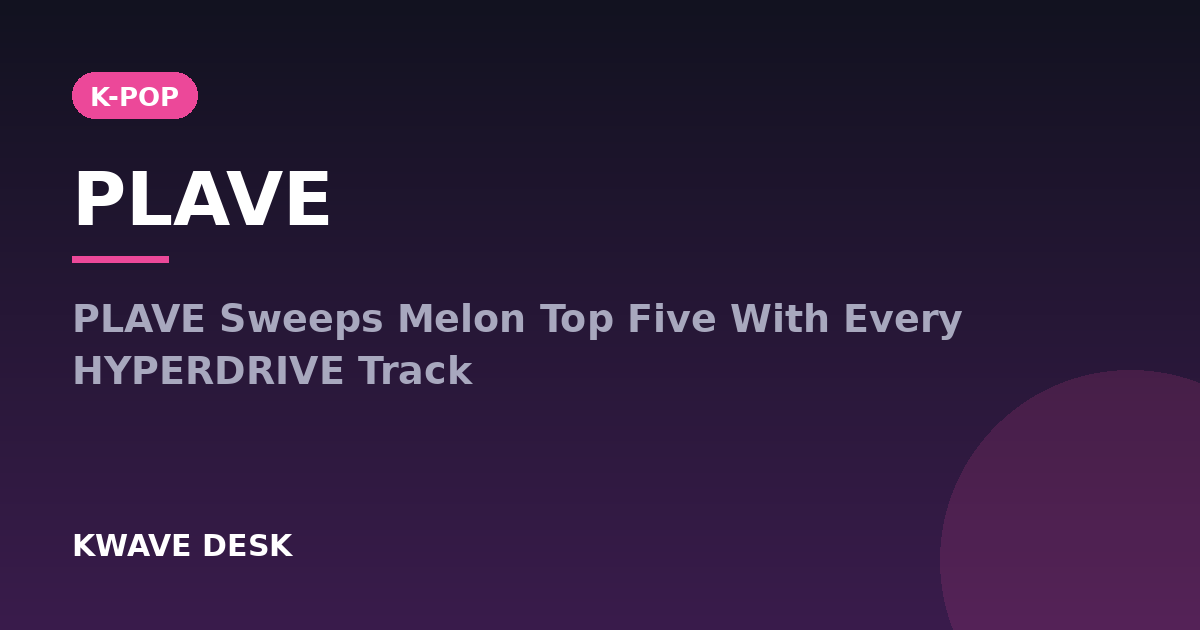 PLAVE - PLAVE Sweeps Melon Top Five With Every HYPERDRIVE Track
