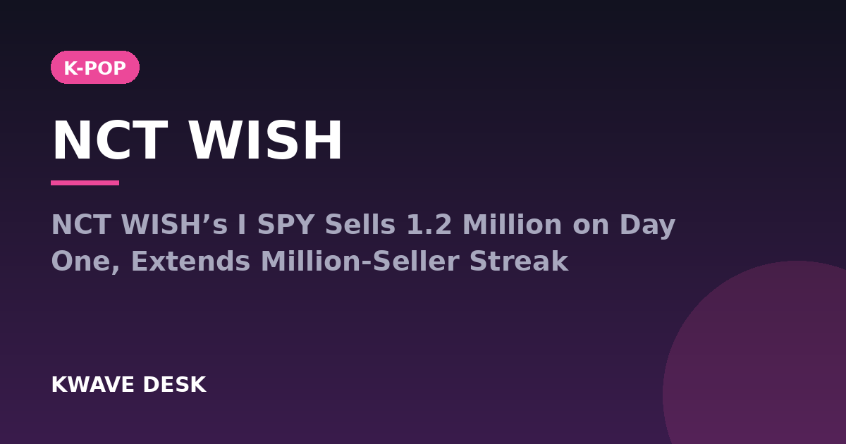NCT WISH - NCT WISH’s I SPY Sells 1.2 Million on Day One, Extends Million-Seller Streak