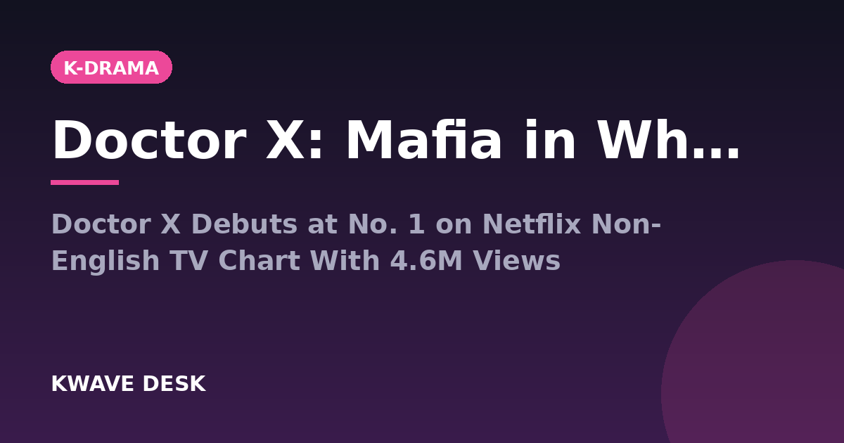 Doctor X: Mafia in White - Doctor X Debuts at No. 1 on Netflix Non-English TV Chart With 4.6M Views