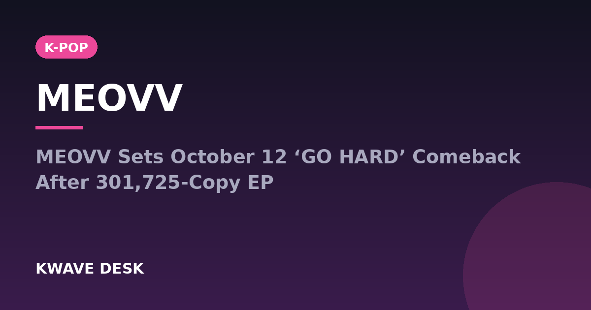 MEOVV - MEOVV Sets October 12 ‘GO HARD’ Comeback After 301,725-Copy EP