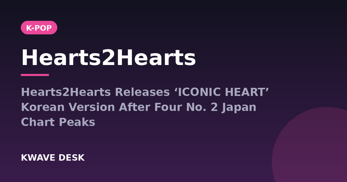 Hearts2Hearts - Hearts2Hearts Releases ‘ICONIC HEART’ Korean Version After Four No. 2 Japan Chart Peaks